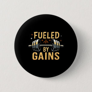 Fuelled By Gain Bodybuilding Gym 2 Inch Round Button