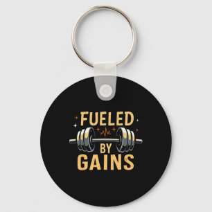 Fuelled By Gain Bodybuilding Gym Keychain