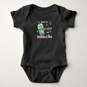 Fuelled By K-Pop And Bubble Tea Kawaii Boba Tea Baby Bodysuit