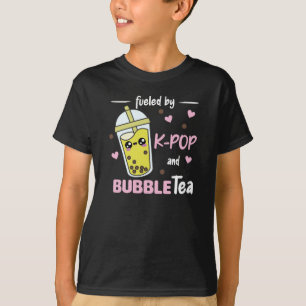 Fuelled By K-Pop And Bubble Tea Kawaii Boba Tea T-Shirt