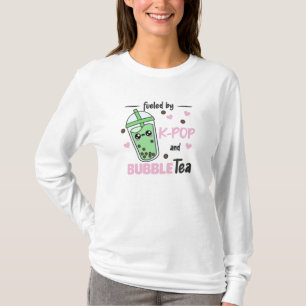Fuelled By K-Pop And Bubble Tea Kawaii Boba Tea T-Shirt