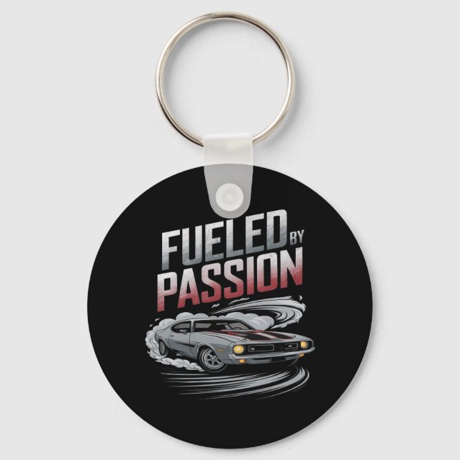 Fuelled by Passion - Car Enthusiast Design Keychain (Front)