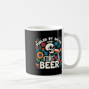 Fuelled By Spite And Beer Halloween Skeleton Flora Coffee Mug
