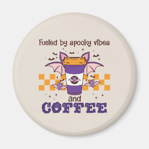 Fuelled By Spooky Vibes and Coffee – Halloween Bat Magnet