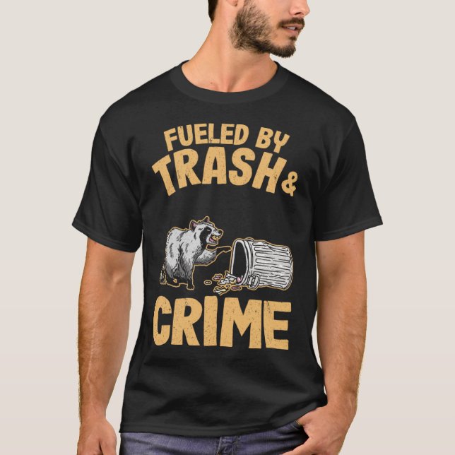 Fuelled By Trash And Crime Funny Raccoon Pullover  (Front)