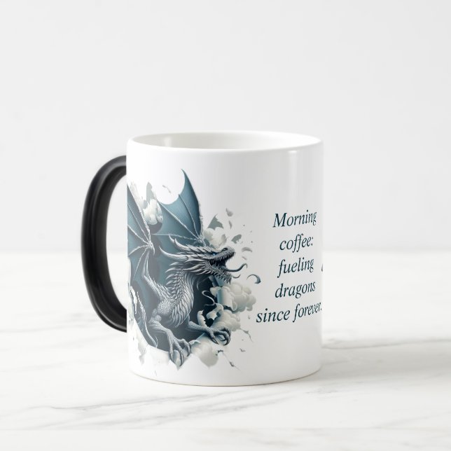 "Fuelling Dragons Since Forever" Magic Reveal Mug (Front Left)