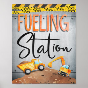 Fuelling Station Sign   Construction Party Decor