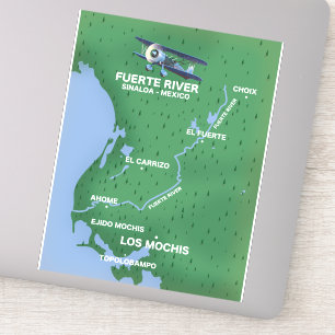 Fuerte River Sinaloa, Mexico travel map