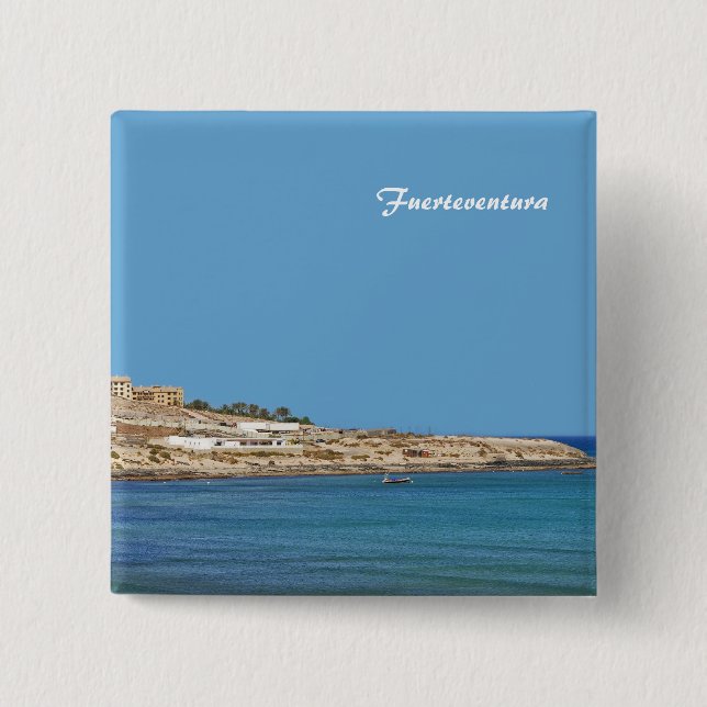 Fuerteventura 2 Inch Square Button (Front)
