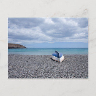 Fuerteventura, black volcanic pebble beach postcard