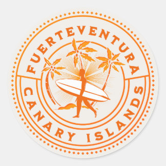 Fuerteventura Canary Islands Surfing Souvenir Classic Round Sticker