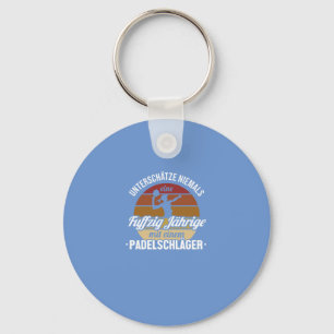Fuffzig Jdhrige mit Padelschldger Padel 50th Keychain