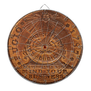 Fugio Cent Mind Your Business Copper Penny Dartboard