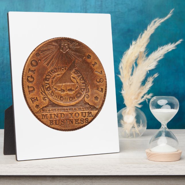 Fugio Cent Mind Your Business Copper Penny Plaque (Side)