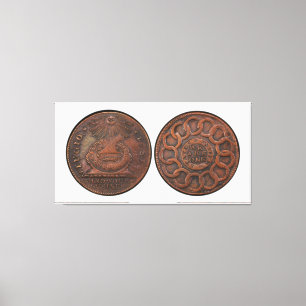 Fugio Cent Mind Your Business Front and Back Canvas Print