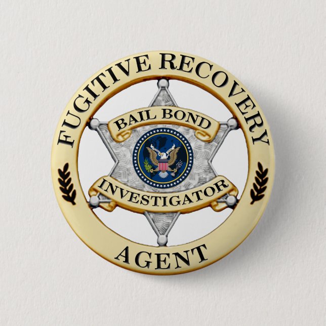 Fugitive Recovery Agent 2 Inch Round Button (Front)