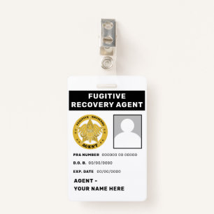 FUGITIVE RECOVERY AGENT Badge
