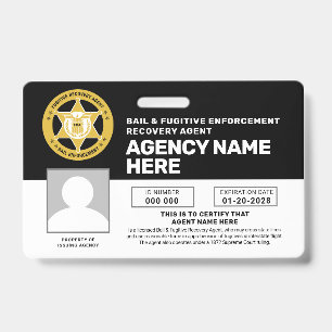 FUGITIVE RECOVERY AGENT BADGE 