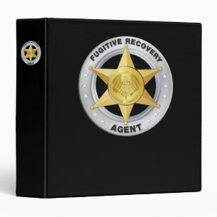 FUGITIVE RECOVERY AGENT BADGE 3 RING BINDER