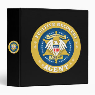 FUGITIVE RECOVERY AGENT BADGE  3 RING BINDER