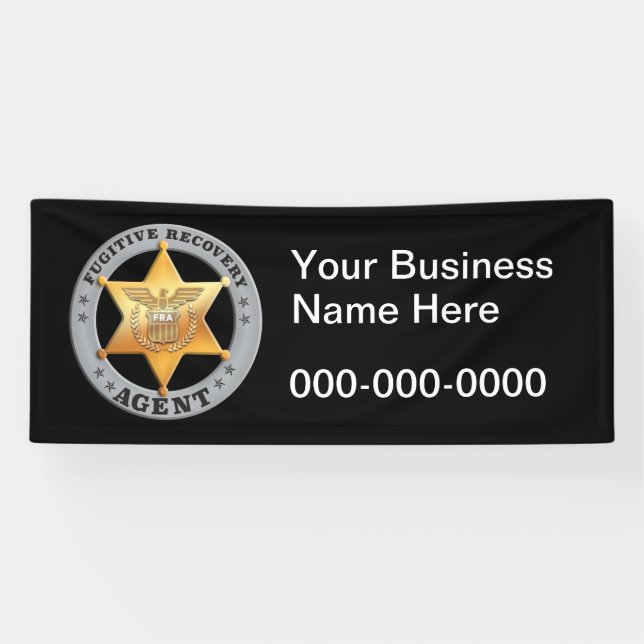 FUGITIVE RECOVERY AGENT BADGE BANNER (Horizontal)