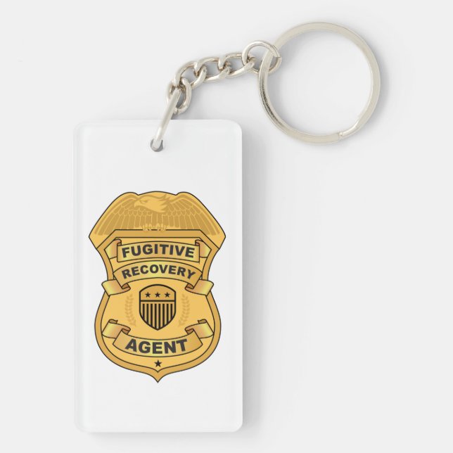 FUGITIVE RECOVERY AGENT BADGE KEYCHAIN (Back)