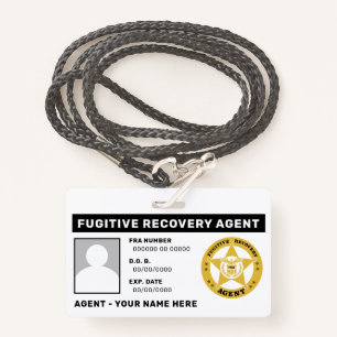 FUGITIVE RECOVERY AGENT BADGE LANYARD