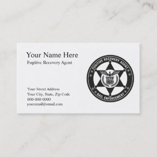 FUGITIVE RECOVERY AGENT Business Cards