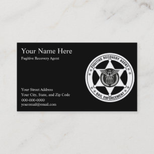 FUGITIVE RECOVERY AGENT Business Cards