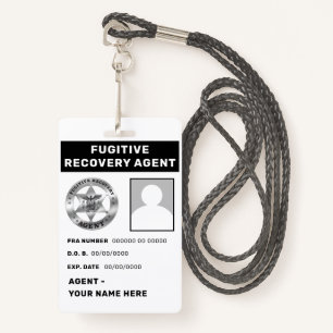 FUGITIVE RECOVERY AGENT Lanyard Badge