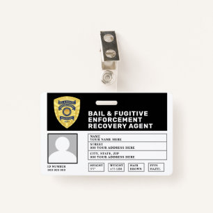 FUGITIVE RECOVERY & BAIL ENFORCEMENT AGENT BADGE