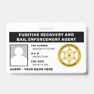 FUGITIVE RECOVERY & BAIL ENFORCEMENT AGENT BADGE