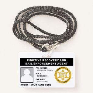 FUGITIVE RECOVERY & BAIL ENFORCEMENT AGENT BADGE