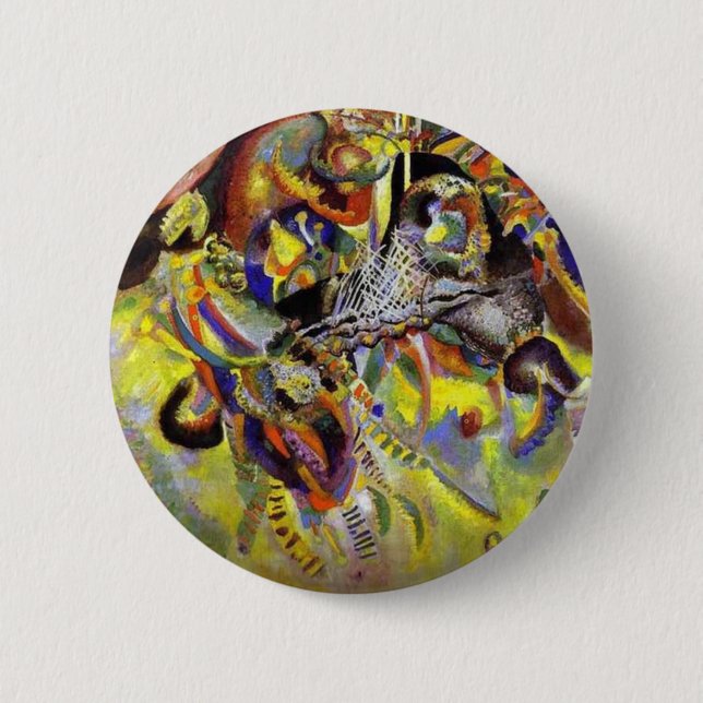 Fugue Abstract Painting by Kandinsky 2 Inch Round Button (Front)