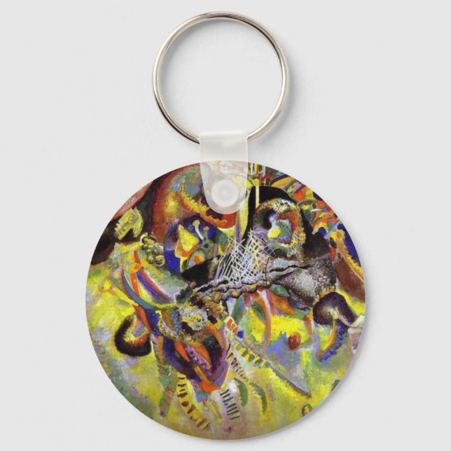 Fugue Abstract Painting by Kandinsky Keychain (Front)