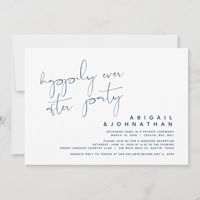 Fuite de mariage, invitation à la fête pour toujou (Devant)