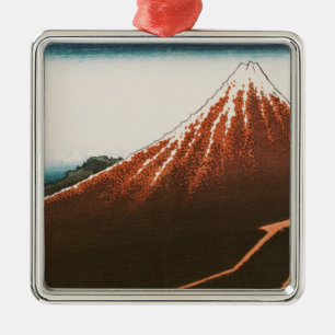 Fuji above the Lightning' Metal Ornament