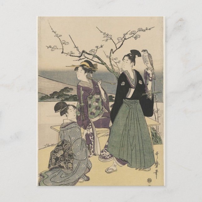 Fuji, Falcon and Eggplant (Utamaro) Postcard (Front)