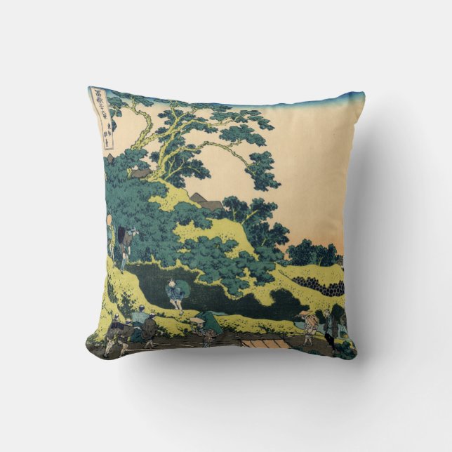 Fuji from Mishima Pass Throw Pillow (Front)