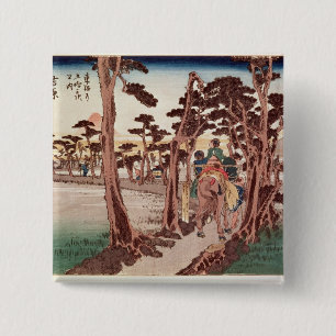 Fuji from Yoshiwara 2 Inch Square Button