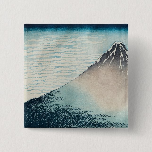 Fuji in Clear Weather' 2 Inch Square Button (Front)