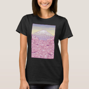 Fuji Japanese Sakura Cherry Blossom Tree Japan Gra T-Shirt