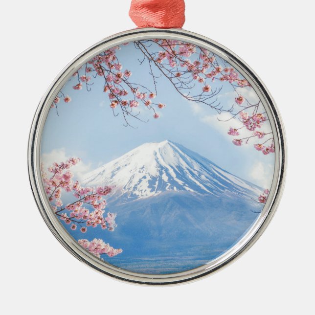 Fuji Mountain | Kawaguchiko Lake | Spring In Japan Metal Ornament (Front)