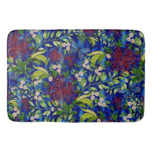 Fuji Mums Daisies and Butterflies Bath Mat