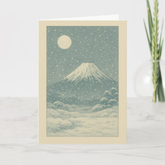 Fuji-san in Winter Japanese Christmas Card