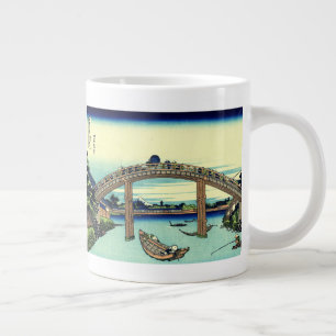 Fuji seen through the Mannen Bridge at Fukagawa Large Coffee Mug