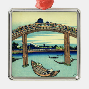 Fuji seen through the Mannen Bridge at Fukagawa Metal Ornament