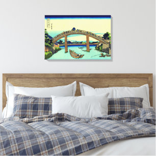 Fuji Under Mannen Bridge at Fukagawa Hokusai Canvas Print