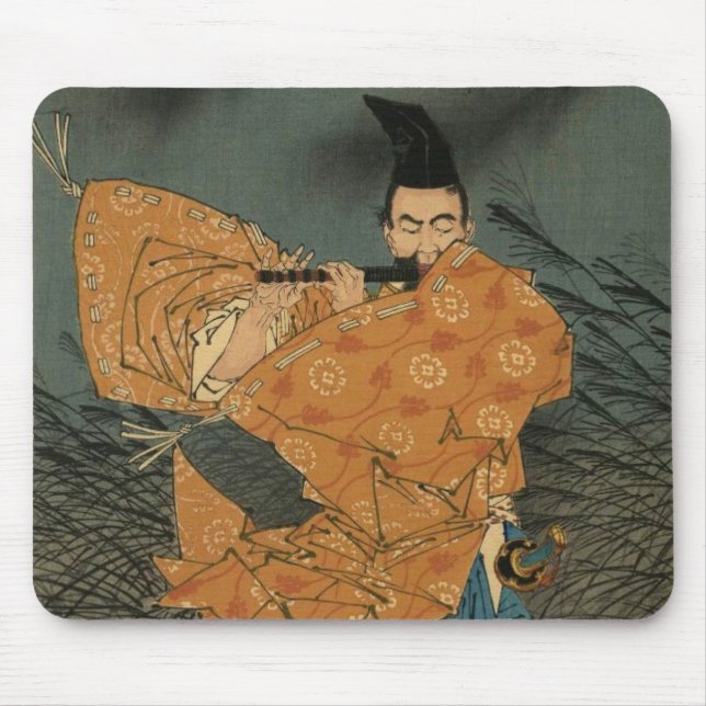 Fujiwara no Yasumasa Plays Flute By Moonlight 2:3 Mouse Pad (Front)