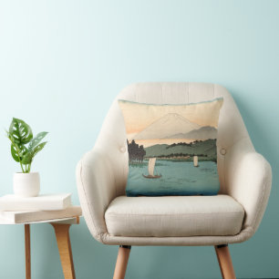 Fukeiga 4 - Ukiyo-e Vintage Japanese Throw Pillow